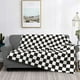 thumbnail image 2 of Fotbe Black and White Checkerboard Manta de Franela con Estampado, Manta Ultrasuave para Cama, Sofá, Auto, Hipoalergénica y Antibolitas-80"x60", 2 of 6