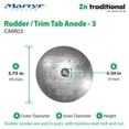 thumbnail image 2 of Martyr Anodes, CMR03, Zinc Rudder & Trim Tab Disc Anode with Stainless Steel Allen Head (0.5 H x 3.75 OD x 0.34 ID) – Marine Boat Sacrificial Anode for Saltwater Corrosion Protection, 2 of 6
