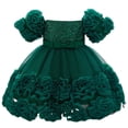 thumbnail image 4 of RMGVDSD Baby Girls Dress Toddler Puff Sleeves Tutu Princess Dresses Girls Formal Pageant Wedding Flower Girl Dress Birthday Party Gown 12-18 Months, 4 of 4
