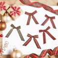 thumbnail image 4 of 5pcs Ribbon Christmas Tartan Gingham Wired Edge Day Present Wrapping Traditional Bows Crafts Gifts Decorations for, 4 of 9