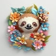 thumbnail image 2 of Wildflower Sloth - 3D Animal Canvas/Poster Art Prints â€“ The Perfect Home Decor Piece, 2 of 2