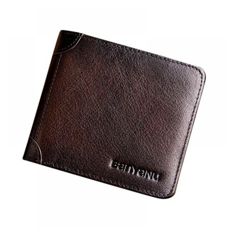 BanYaNu RFID Trifold Wallet for Men - Mens Genuine Leather Wallets - 11  Credit Card Holders - Mens Tri Fold Wallet with 2 Money Cash Slots - Gift  For
