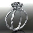 thumbnail image 6 of HeartsAndYou Dual Open Braided Shank Halo Ring 4.2ct Round Cut Moissanite 18k White Gold over Silver, 6 of 9