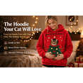 thumbnail image 4 of lcziwo Christmas Hoodie for Women Casual Fleece Pet Pouch Hooded Sweatshirts Drop Shoulder Side Pocket Pullover Tops, 4 of 8
