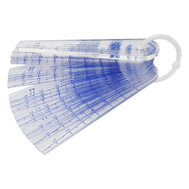 Calibra de Espesores ecaqlin en Plástico 21 Hojas de 0,05 mm a 3 mm Herramienta Métrica de Medición