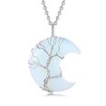thumbnail image 3 of Collar con forma de luna y árbol de la vida KAIYANG Piedra natural morado, 3 of 5