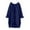 Dark Blue, variant on Women's Solid Color Long Shirt Jacket, V Neck Button Down Loose Fit Lightweight Comfortable Loungewear Duster Cardigan Blue,L