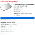 thumbnail image 2 of Left Door Mirror Glass - Compatible with 2011 - 2014 Chrysler 200 2012 2013, 2 of 2