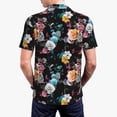 thumbnail image 3 of Balery Hibiscus Rose Printed Men’s Short Sleeve Polo Shirt, Midweight Men's Shirt,Golf Polo shirts -4X-Large, 3 of 8