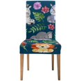 thumbnail image 1 of RYLABLUE Jungle Friends Stretch Chair Cover Protector Seat Slipcover for Dining Room Hotel Wedding Party Set of 1, 1 of 5