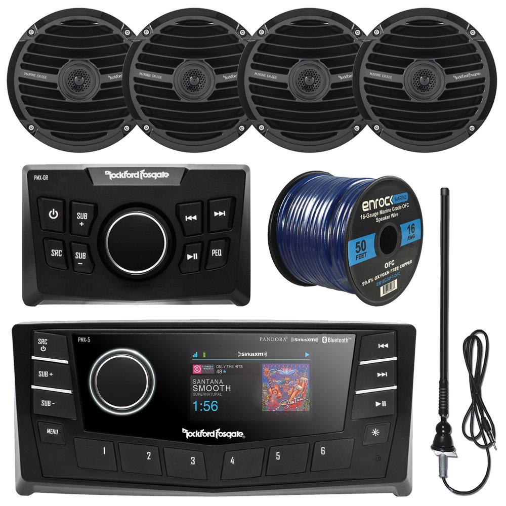 Rockford Fosgate PMX5 Marine Oversized 2.7" DIN Bluetooth Stereo