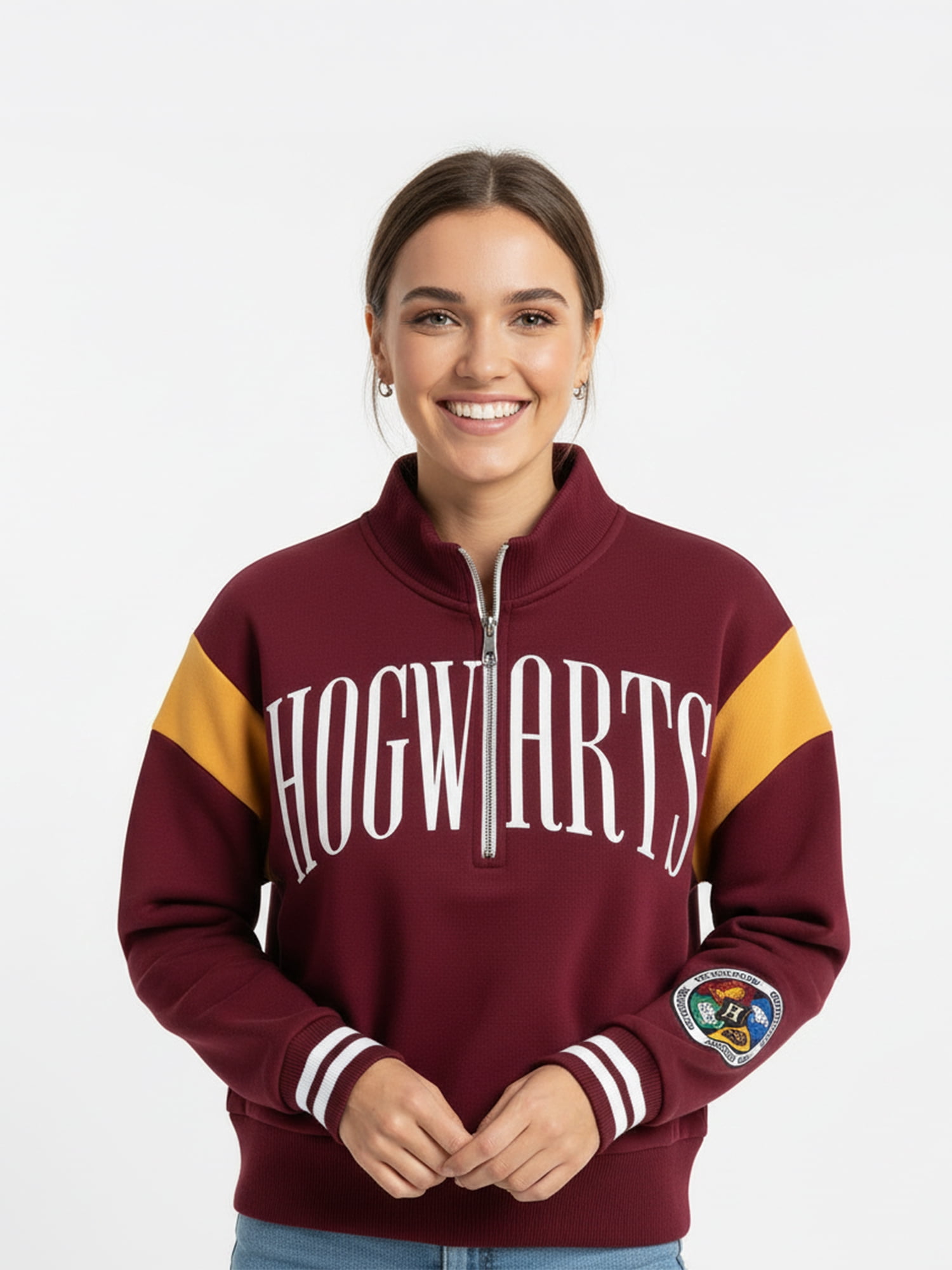 Harry Potter, Women's & Young Women's Graphic Quarter Zip Sweatshirt, Sizes XXS-2XL
