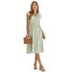 thumbnail image 1 of Vestido con Cuello en V y Mangas Abullonadas Verde Talla S, 1 of 10