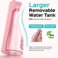 thumbnail image 2 of COSLUS Irrigador bucal portátil recargable con agua, 4 modos y 5 intensidades, ideal para viajes y hogar, color rosa, 2 of 8
