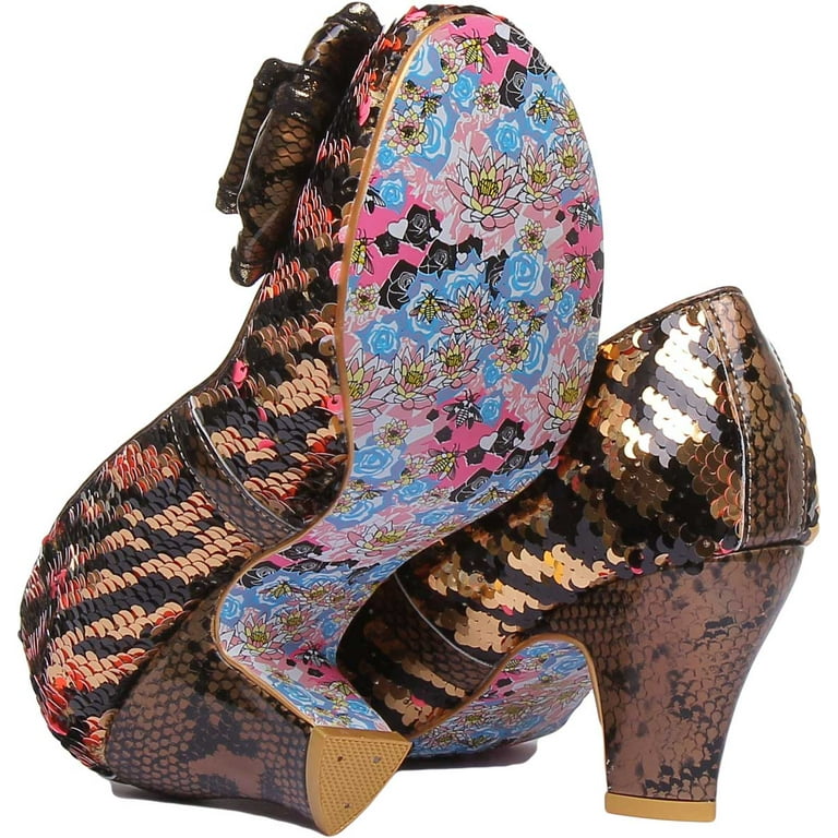 Irregular Choice Lady Ban Joe Women's Gold Black Sequin Synthetic