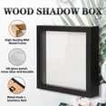 thumbnail image 2 of Muzilife 8x8 inch Shadow Box Picture Polished Frame with Linen Board Deep Wood & Glass Display Case, Black, 3pcs, 2 of 6