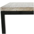 thumbnail image 4 of DecMode 13" x 26" Brown Wood Distressed C-Shaped Accent Table with Black Metal Base, 1-Piece, 4 of 11