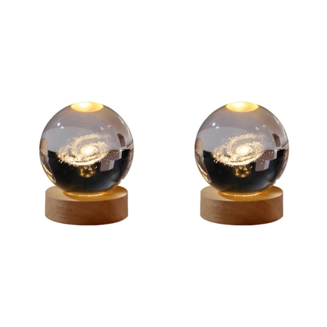 Lámpara de noche LED decorativa Wosthever con bola de cristal galáctica 2Conjunto