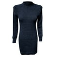 thumbnail image 5 of MKLEKYY Gilets Chandails Robe Chandail Femme Col Montant Manches Longues Couleur Unie Col Montant Robe Longue Tricotée, 5 of 5