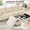 thumbnail image 4 of Large Modular Sectional Sofa with Storage,Convertible Couch, Memory Foam Cushions, Solid Wood Frame, for Living Room & Small Spaces (Beige, 79"-L Shape), 4 of 8