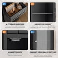 thumbnail image 4 of SOLAURA Tall Bathroom Storage Cabinet, Narrow Wooden Floor Cabinet with Magnetic Door, Drawer & Adjustable Shelves, Freestanding Unit for Bathroom, Laundry Room, Entryway or Small Spaces, Black, 4 of 9