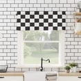thumbnail image 4 of Kitchen Curtain Valance for Kitchen and Bathroom Room Darkening Rod Pocket Window Treatment Valance,Simple Black and White Checkered Flag 1 Panel, 54 x 18 Inch, 4 of 5