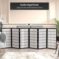 thumbnail image 3 of Red Lantern 3 ft. Short Window Pane Shoji Screen - Black - 6 Panels, 3 of 7