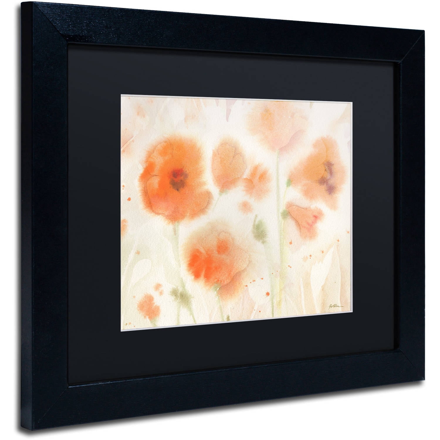Trademark Fine Art "Orange Tones" Canvas Art by Sheila Golden, Black Matte, Black Frame