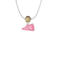 thumbnail image 2 of Delight Jewelry Acrylic 3/4" Pink Cheer Megaphone Mia Monkey Charm Necklace, 2 of 4