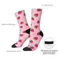 thumbnail image 4 of Bingfone Compression Socks for Women and Men Long Socks for Running Athletic Cycling Nurse- Strawberries, 4 of 6
