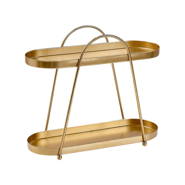 bbymog Organizer Jewelry Rack Cosmetics Jewelry Storage Rack Dressing Table Desktop Decoration Rack Gold Free Size
