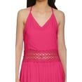 thumbnail image 2 of Moomaya WoMen's Spaghetti Strap Side Slit Dress Plus Size Solid Clothing, 2 of 6