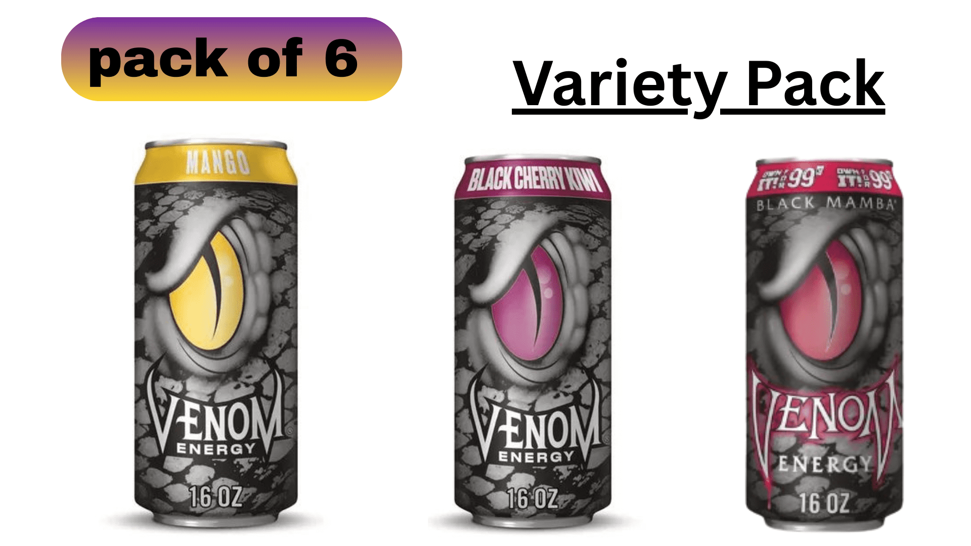 Venom Energy Variety Pack | 6 Cans - Walmart.com