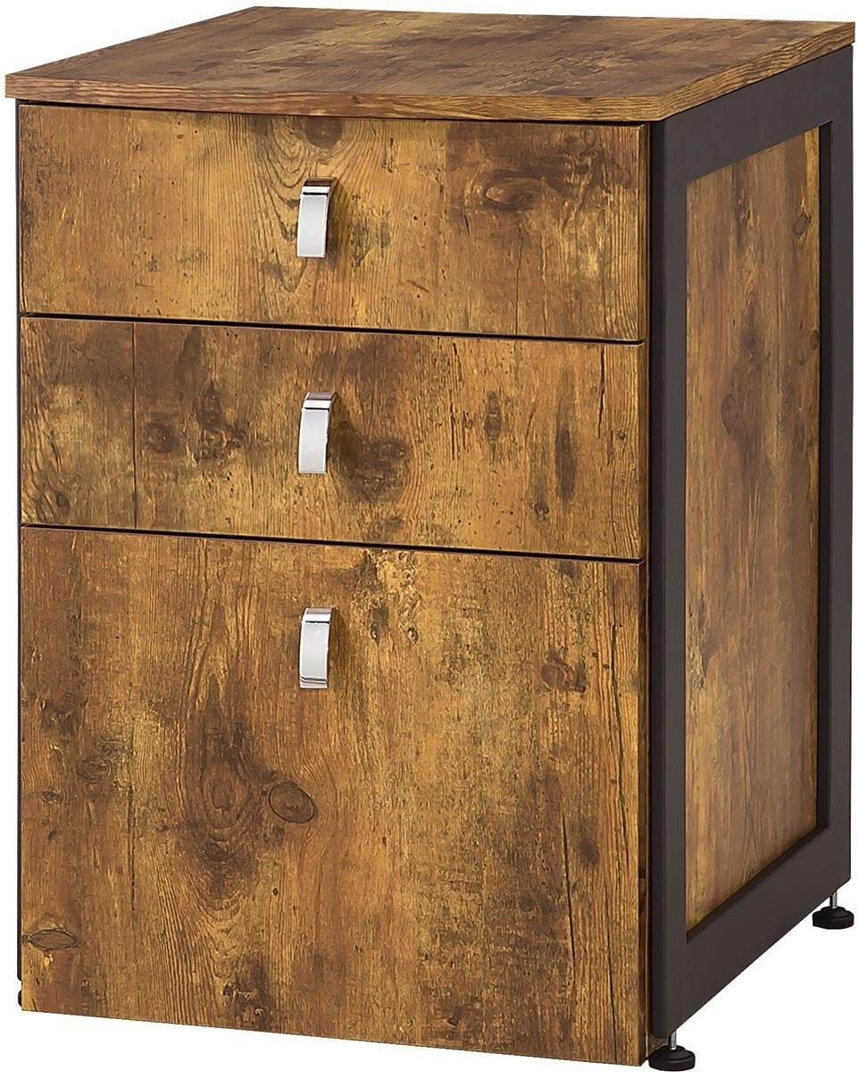 PREMIUM Tayler Rustic Vintage Walnut 2-drawer File Cabinet-NEW