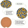 thumbnail image 3 of FREEAMG Brilliant Sunflower Car Coasters 2 PCS Drinks Absorbent Ceramic Stone Car Coasters with Fingertip Grip Car Cup Holder Coasters, 3 of 6