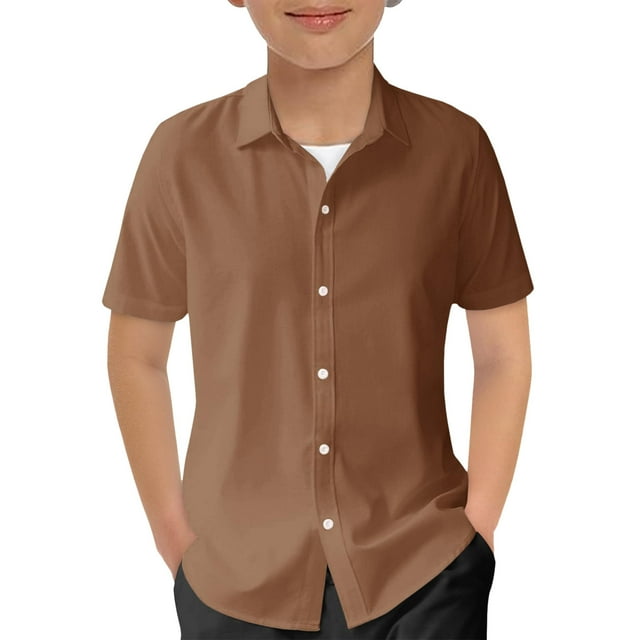Kids Summer Casual Beach Shirt - Button Down, Gradient Design, Unisex, Perfect for 5-14 Years Old