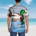thumbnail image 4 of Fotbe Mallard Duck Swimming In A River Camisa Hawaiana para Hombre Unisex – Camisa Casual de Verano con Botones de Manga Corta de Algodón y Lino,3X-Large, 4 of 7