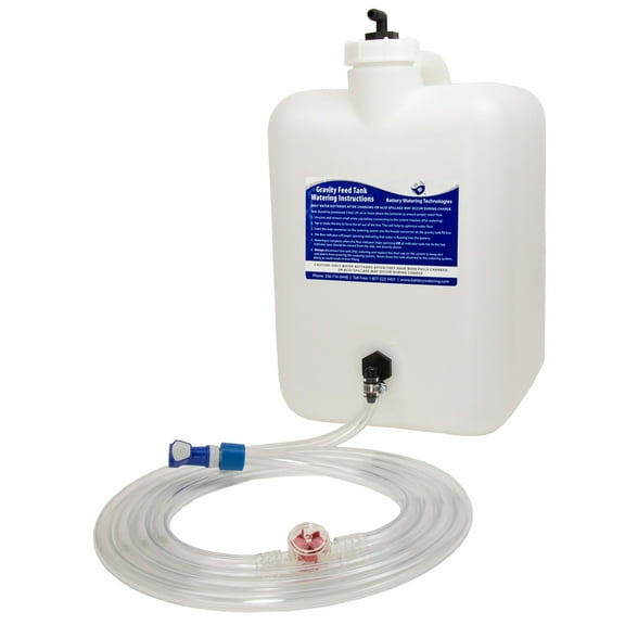 Battery Watering Technologies Gravity Feed Tank - 5 Gallon - w/ Blue Connector | Part # NT2000GN