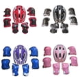 thumbnail image 2 of Suanret 7Pcs/Set Child Kids Safety Helmet & Knee & Elbow Pad Set for Boys Girls Cycling Skate Bike Red C 3-9 Years, 2 of 6