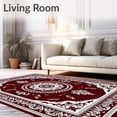 thumbnail image 2 of ODIKA 4'x6' Machine Washable Non-Slip Area Rug, Medallion Floral Inspired Symmetrical High Traffic Rug, Brown, 578977, 2 of 7