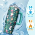 thumbnail image 4 of Merry Christmas 30oz Tumbler with Handle and Straw Vacuum Insulated Stainless Steel Water Bottle for Home Travel Holiday Drinks, 4 of 5