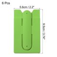 thumbnail image 2 of 6pcs Cellphone Card Holder, Flexible Silicone Stand Card Sleeve with Back Adhesive, Green, 2 of 5