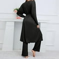 thumbnail image 6 of QUYUON Women 3 Piece Lounge Set Casual Long Sleeve Open Front Cardigans Jackets with Pocket Belted Sleeveless Crop Tops and Drawstring Elastic Waist Pants Fall Outfits Black XXL, 6 of 8