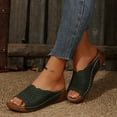 thumbnail image 5 of Miluxas Women's Wedge Open Toe Orthopedic Sandals with Arch-Support,Hollow-Out Platform Slip-on Sandals,Summer Casual Non Slip Walking Beach Shoes Green 9(42), 5 of 9