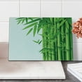 thumbnail image 2 of Bamboo Print Cutting Board, Modern Image of Fresh Bamboo Stems Leaves with Colors Exotic Nature Themed, Decorative Tempered Glass Cutting and Serving Board, Small Size, Green White, by Ambesonne, 2 of 5