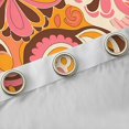 thumbnail image 4 of jejeloiu Bohemian Flowers Curtains Pack of 2 (42x84 Each),Vintage Boho Floral Curtains Blackout,Orange Beige Pink Bedroom Curtains For Kids,Breathable Home Decor, 4 of 6