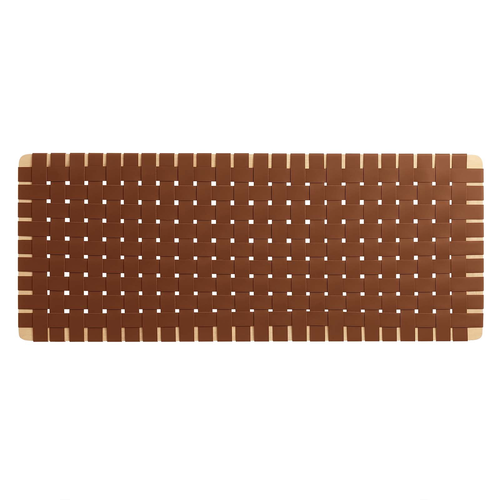 Sparta Weave Vegan Leather Full Headboard in Natural Brown