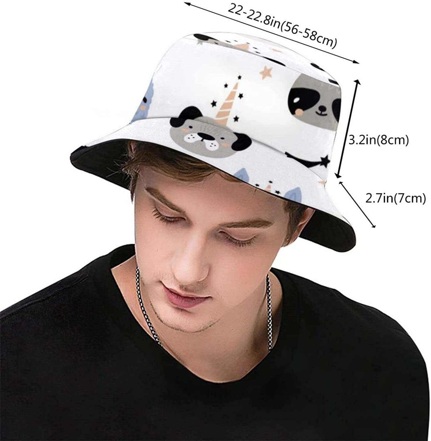 Funny Unicorn Animals Bucket Sun Hat 