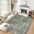 thumbnail image 4 of Twister.CK Vintage Floral Distressed Area Rug, 8' x 10' Washable Rugs Stain Resistant Indoor Carpet with Non-Slip Backing for Bedroom Living Room Dining Room, Green, 4 of 9