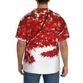thumbnail image 3 of Vsdgher Red Maple Leaf Men's Cuban Shirt, Hawaiian Shirts, Business Casual Button Down Shirts, Short Sleeve Shirt-X-Large, 3 of 5